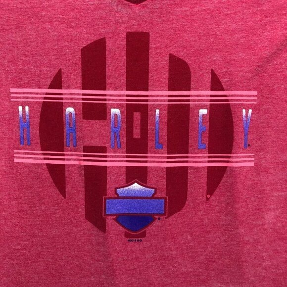 Harley-Davidson Women's V-Neck Short Sleeve Burnout Tee Heather Red Size 1X - Picture 3 of 4
